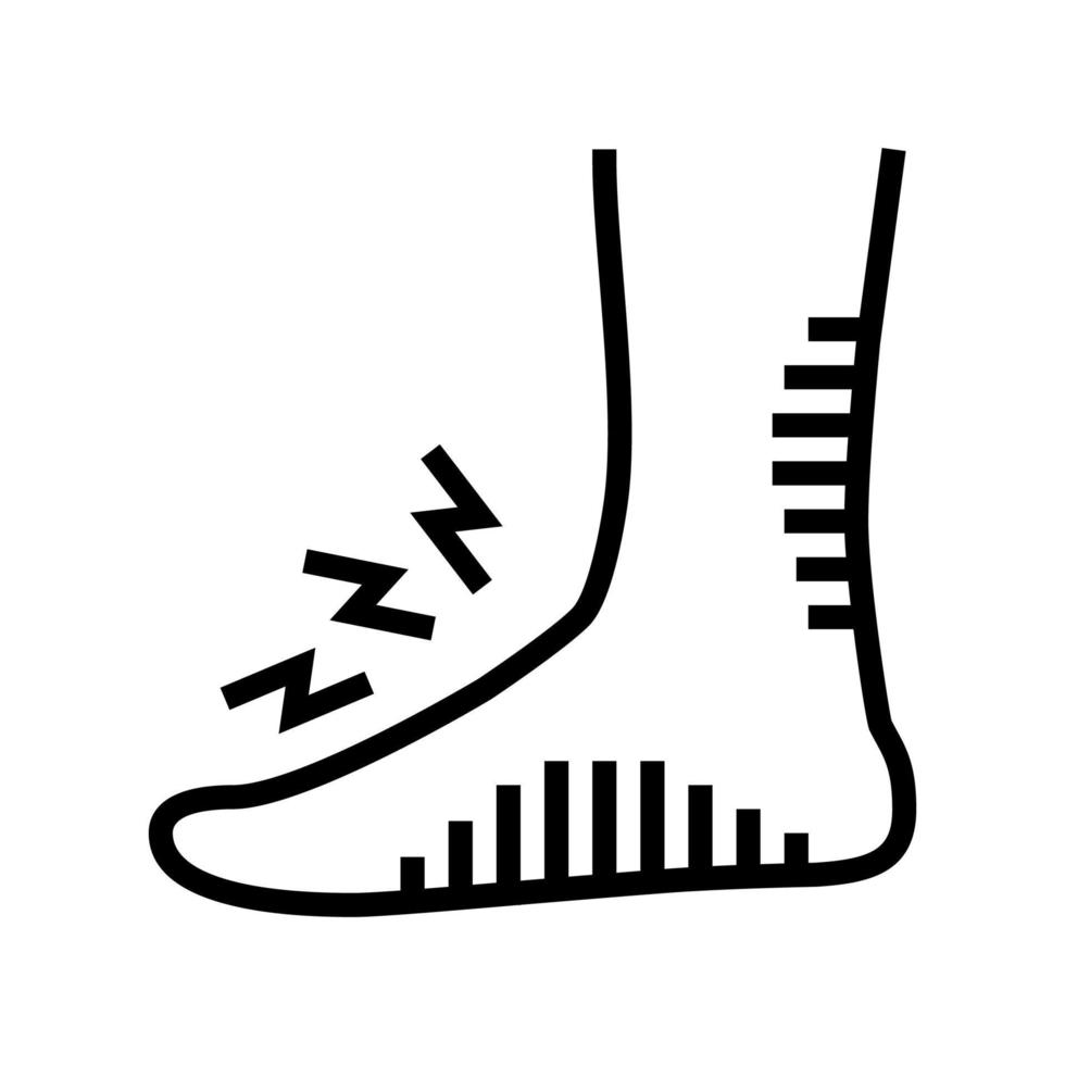 ilustração vetorial de ícone de linha de cuidados com o pé diabético vetor