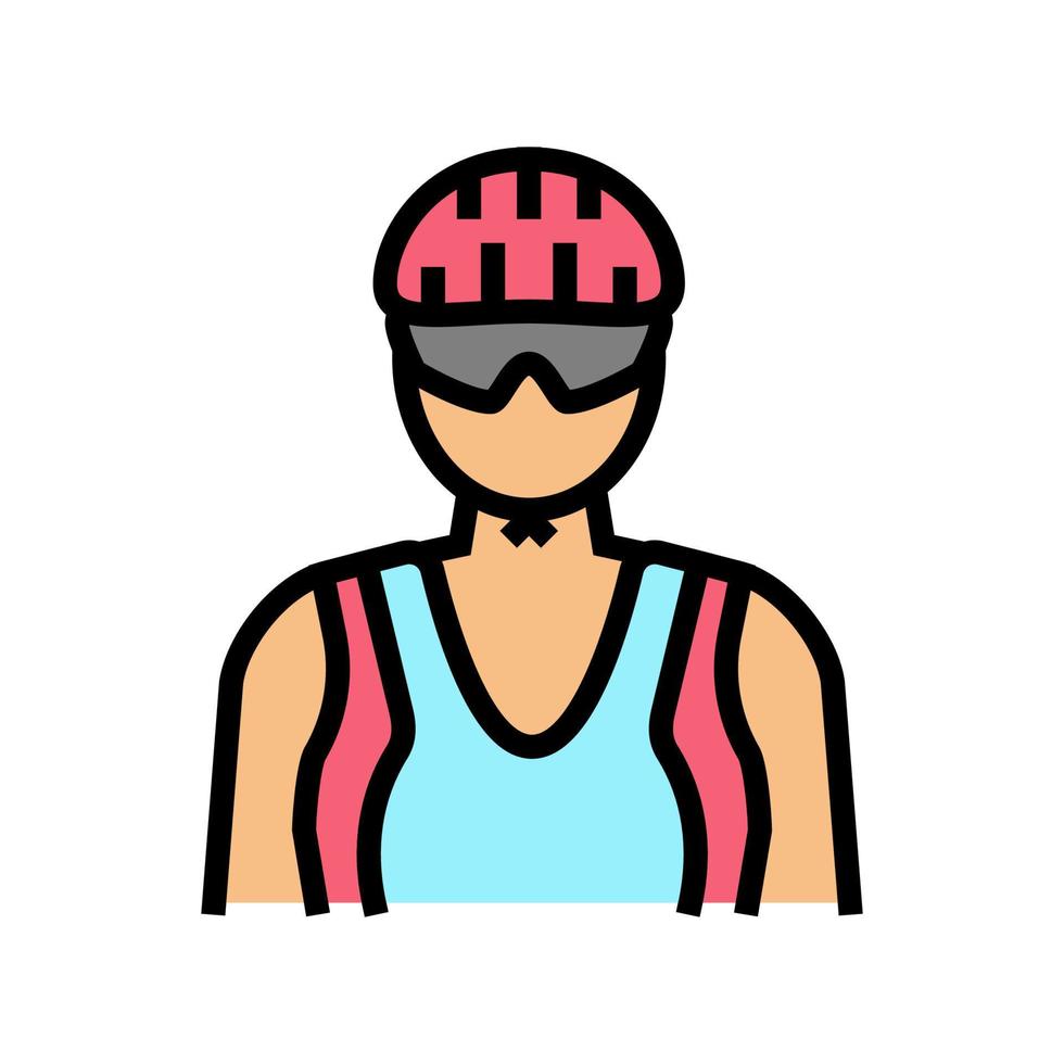 ilustração em vetor ícone de cor de ciclista feminina