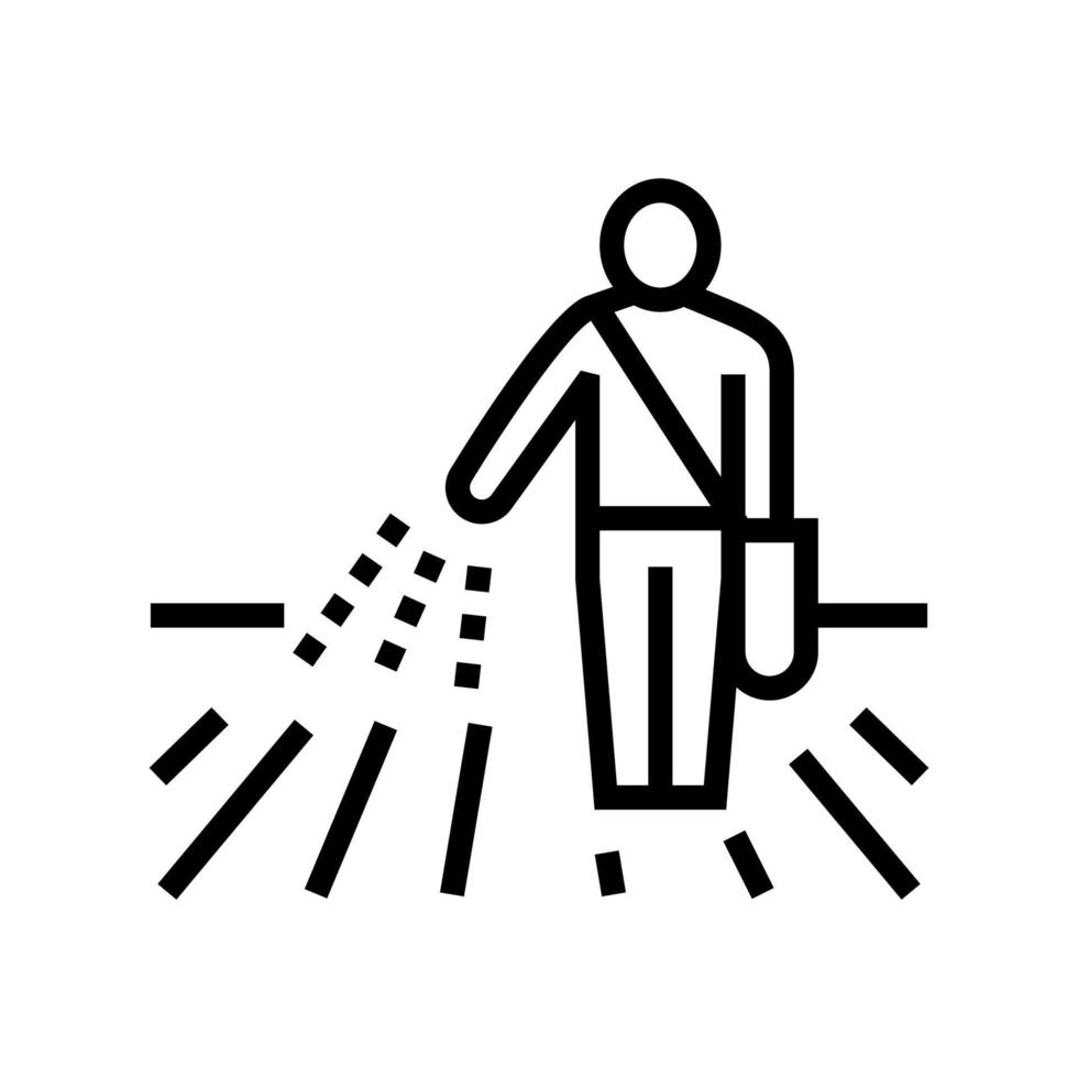 ilustração em vetor ícone de linha de semeadura humana