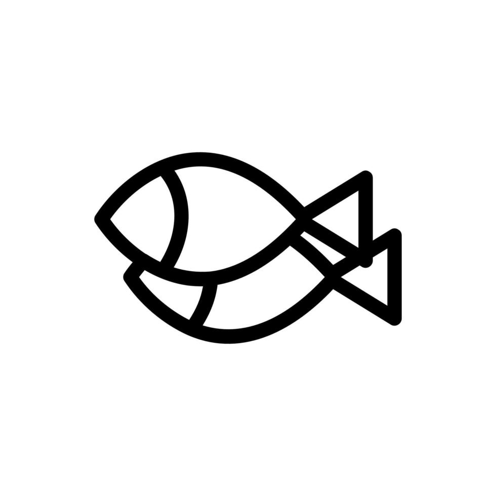 vetor de ícone de peixe. ilustração de símbolo de contorno isolado