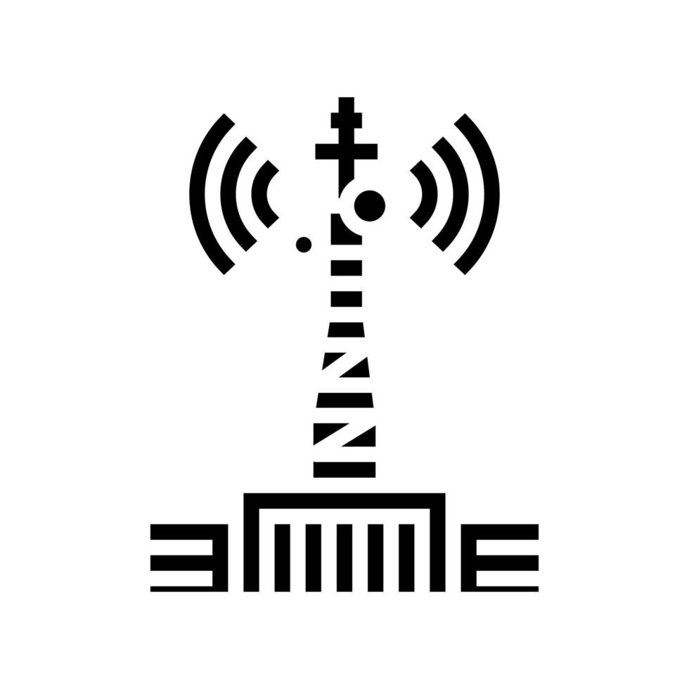 ilustração vetorial de ícone de glifo de telecomunicações de torre vetor