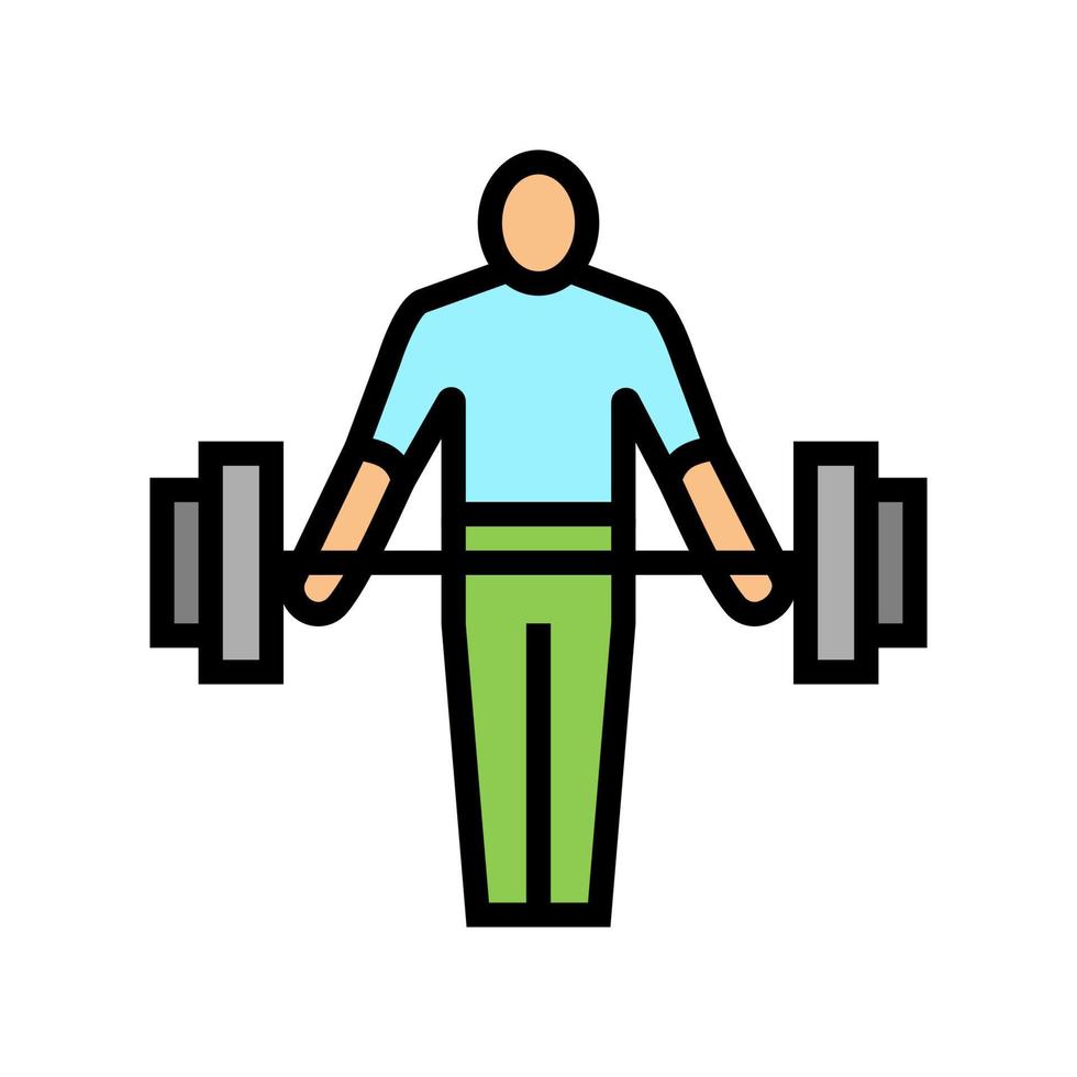 atleta se exercitando com ilustração vetorial de ícone de cor de peso vetor