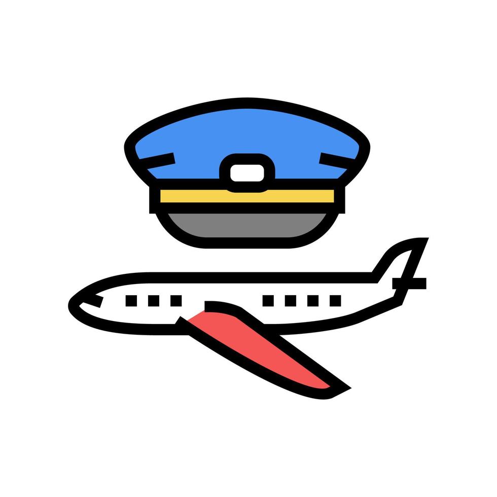 ilustração vetorial de ícone de cor de escola de voo de aviação comercial vetor