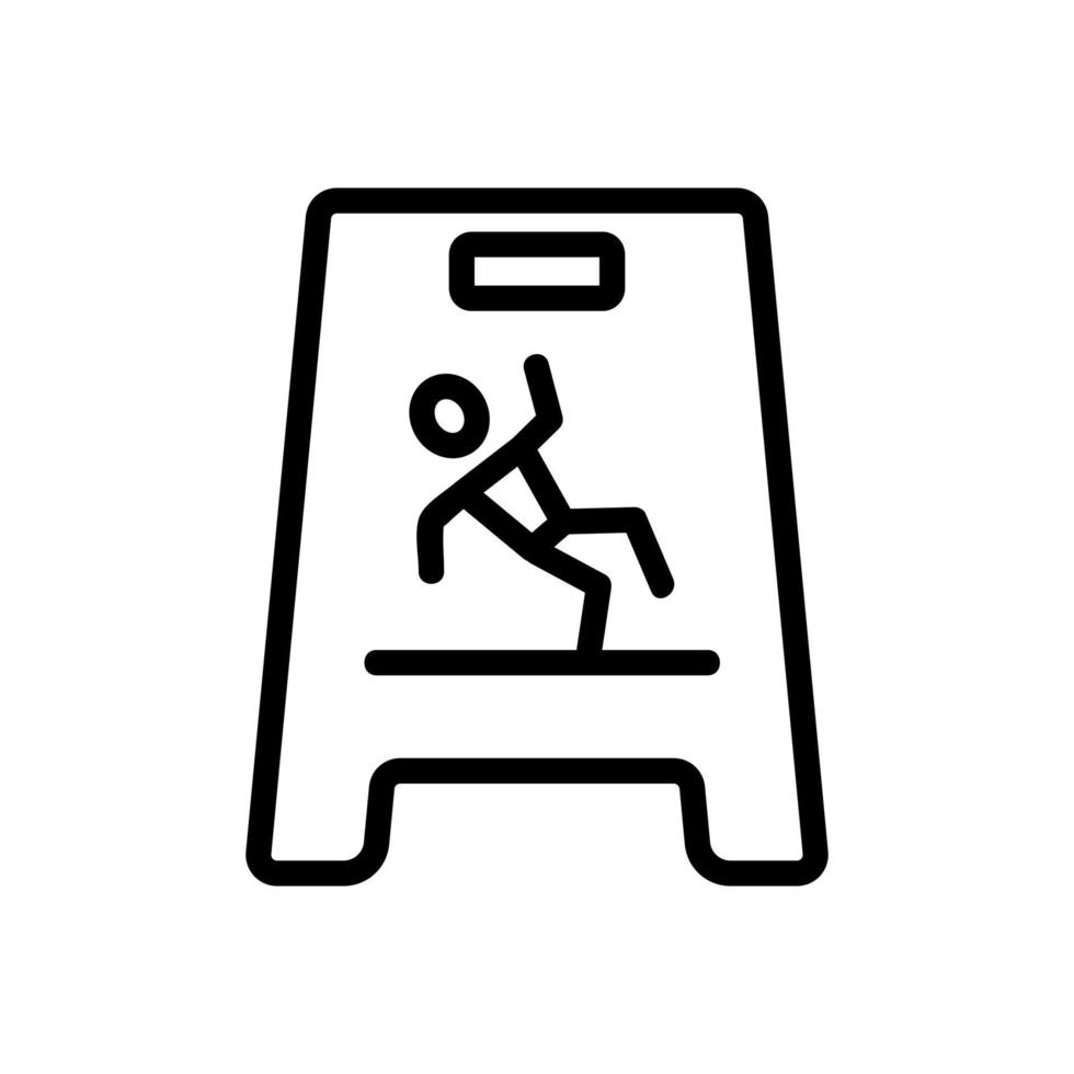 vetor de ícone de piso escorregadio. ilustração de símbolo de contorno isolado
