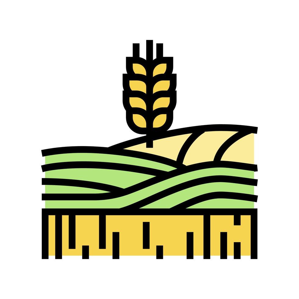 ilustração vetorial de ícone de cor de campo de crescimento de trigo vetor