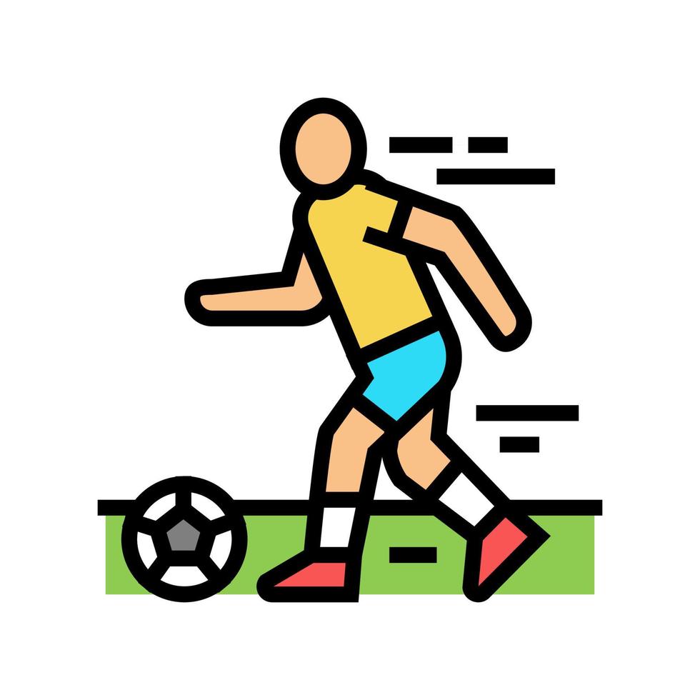 ilustração vetorial de ícone de cor de jogador de futebol vetor