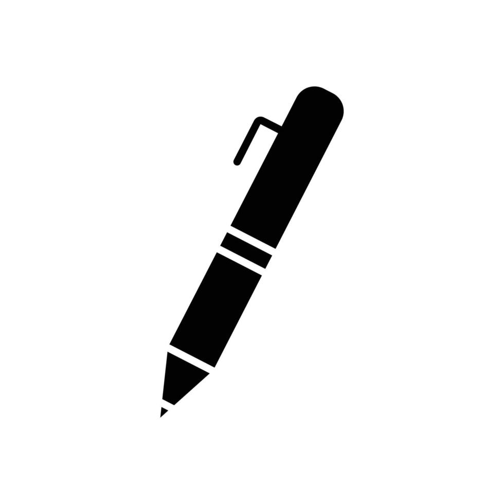 ícone de caneta. ícone relacionado à escrita, educação. estilo de ícone de glifo, sólido. design simples editável vetor
