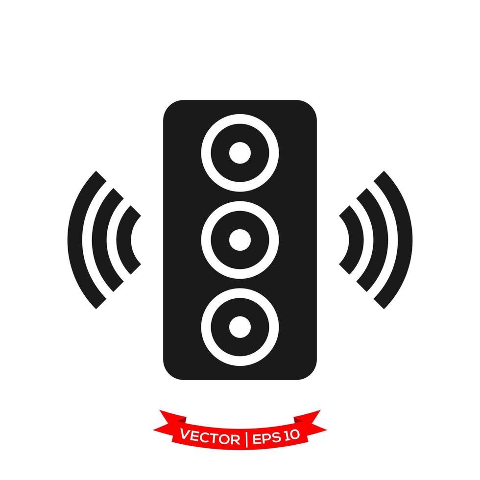 ícone de alto-falante de áudio em design plano moderno vetor