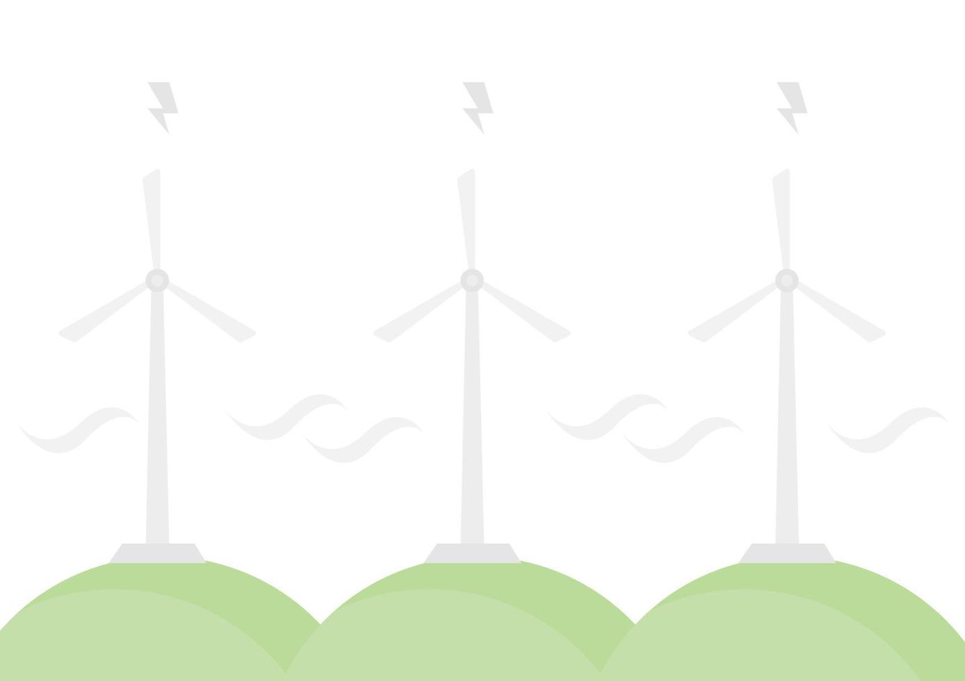 ilustração de um moinho de vento em uma colina vetor