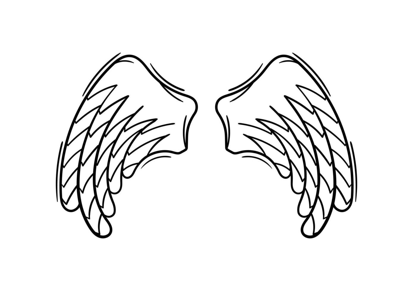 asas desenhadas à mão 2 vetor