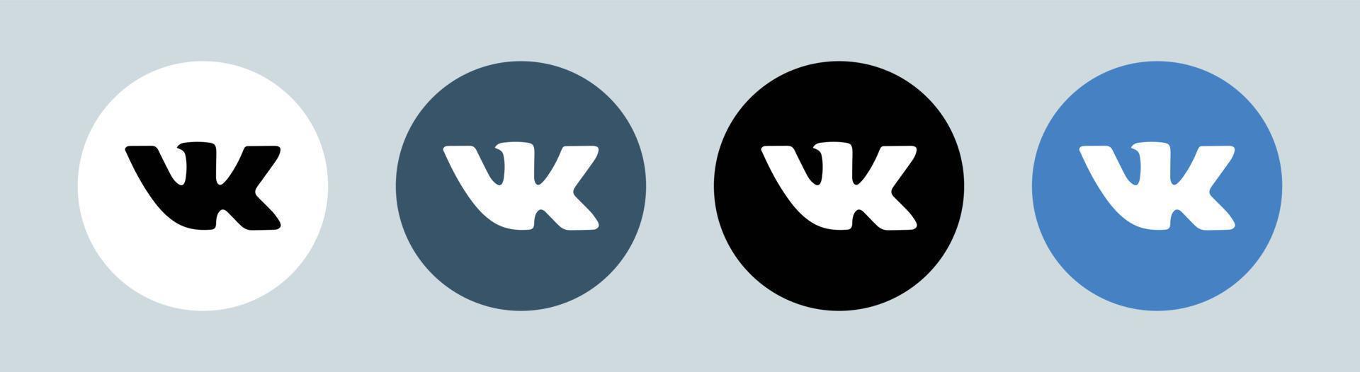 v kontakte logotipo em círculo. ilustração em vetor logotipo de rede social popular.