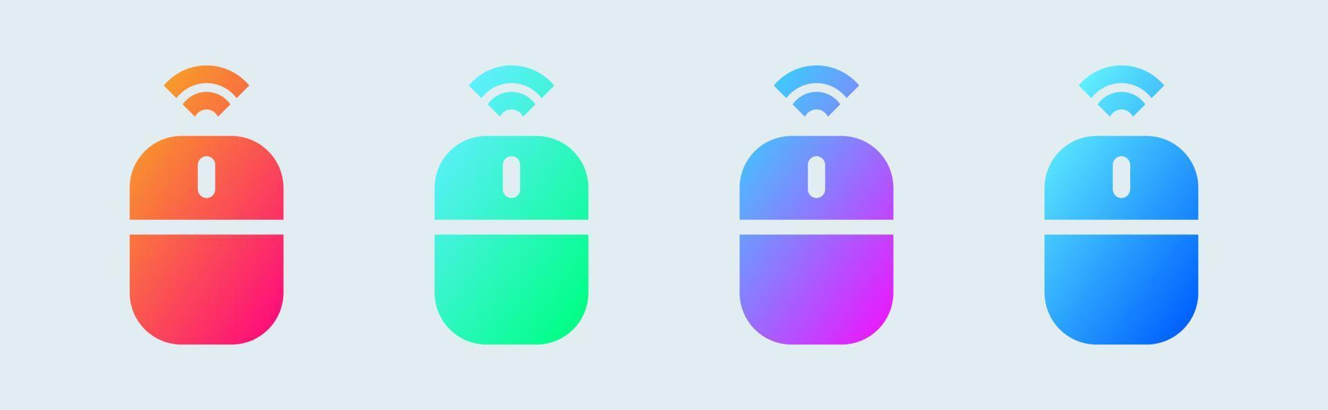 ícone sólido do mouse de computador em cores gradientes. mouse sem fio assina ilustração vetorial. vetor