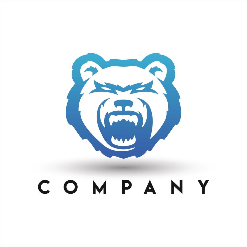 logotipo de cabeça de urso. logotipo do urso bravo vetor