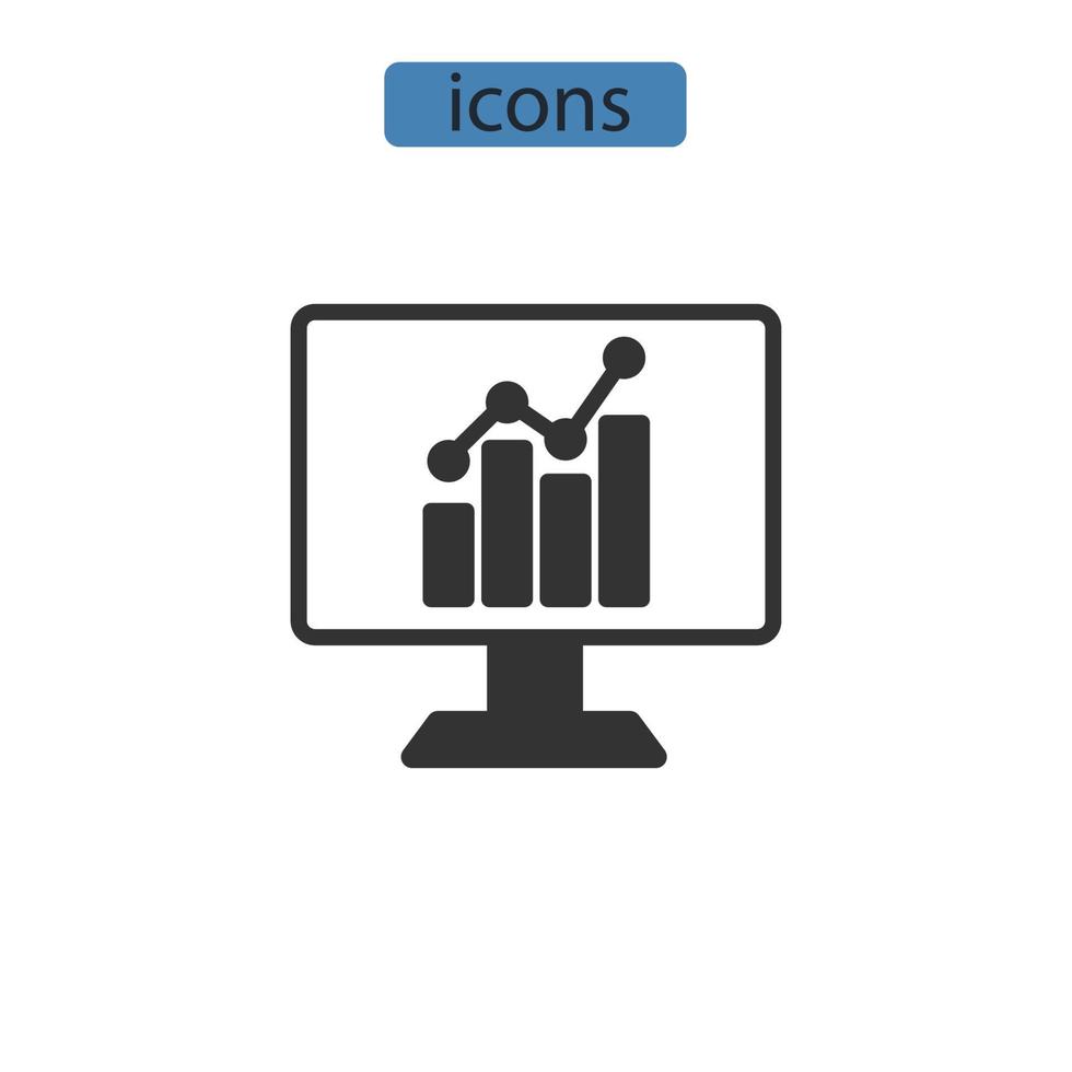 ícones de análise de negócios simbolizam elementos vetoriais para infográfico web vetor