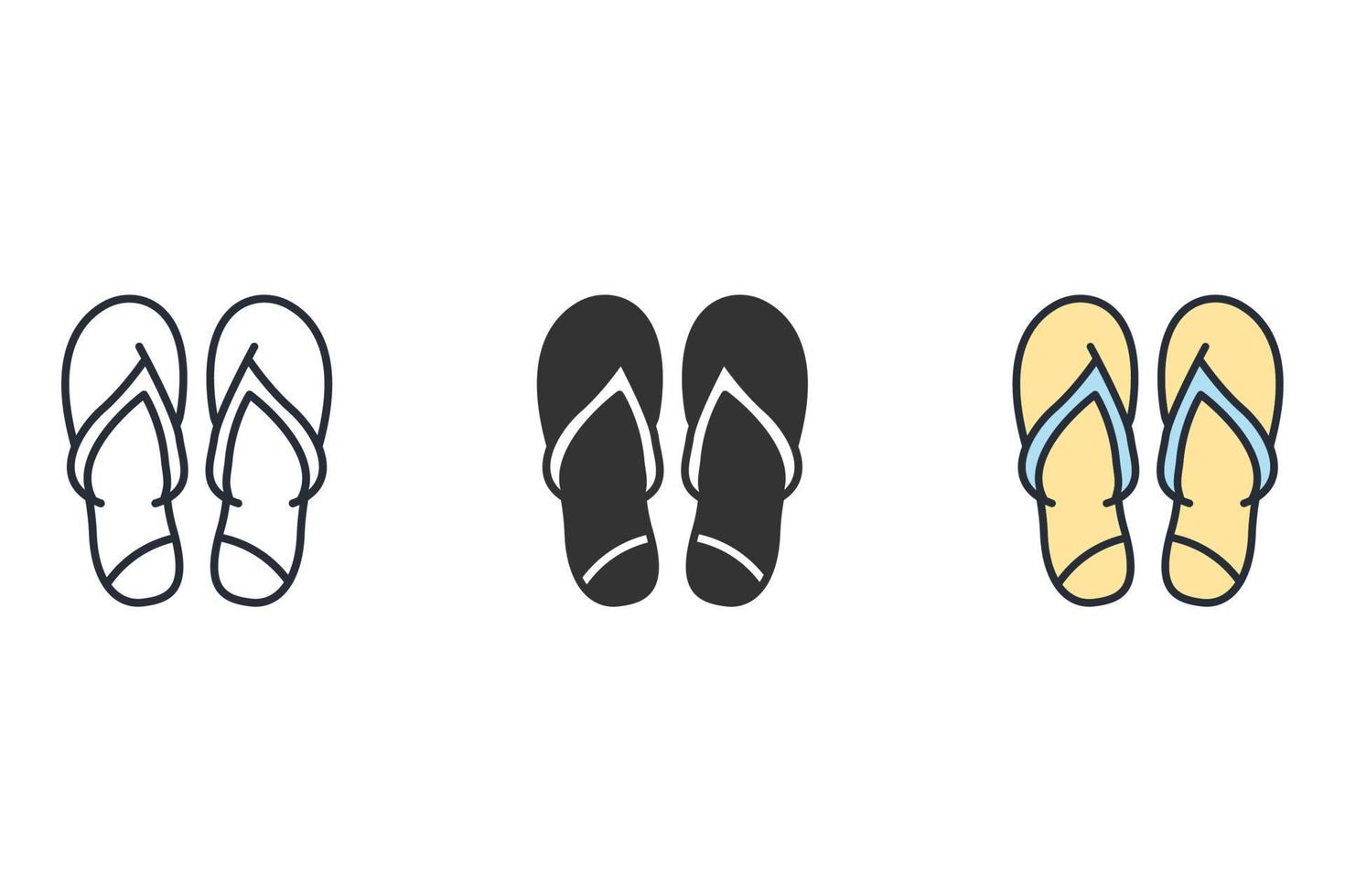 ícones de flip-flops símbolo elementos vetoriais para web infográfico vetor