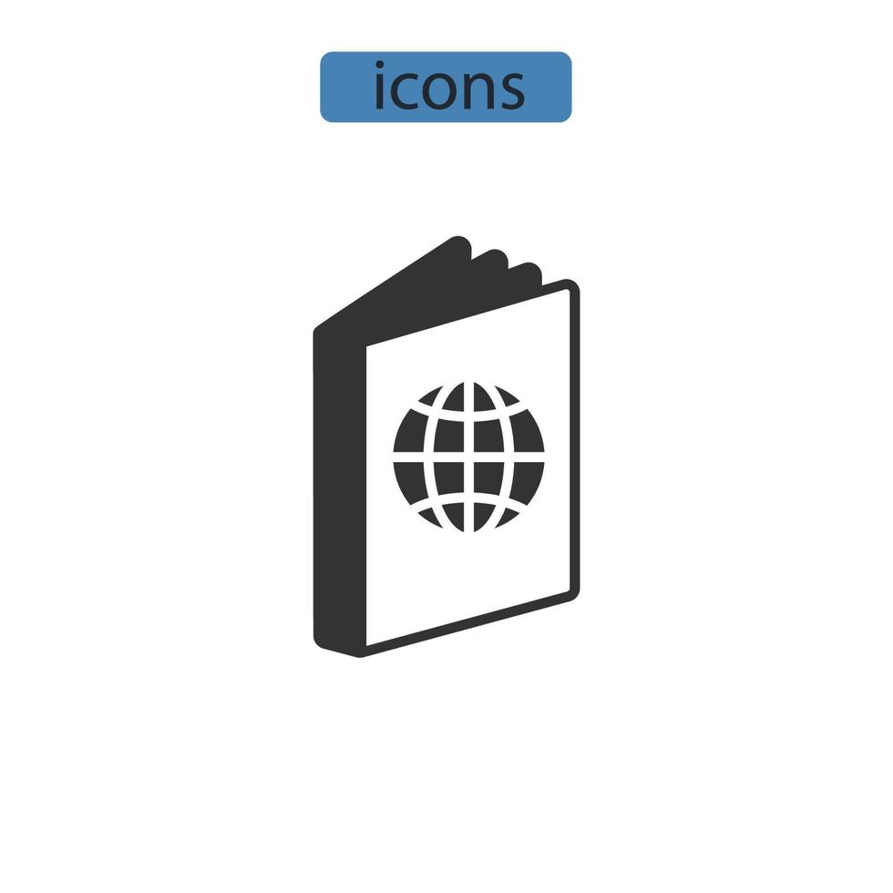 ícones de passaporte símbolo elementos vetoriais para web infográfico vetor