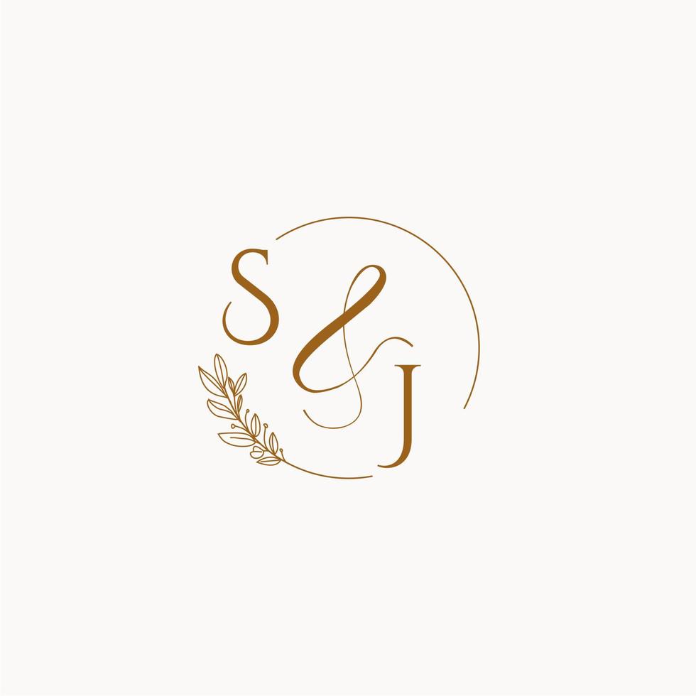 logotipo inicial do monograma do casamento sj vetor