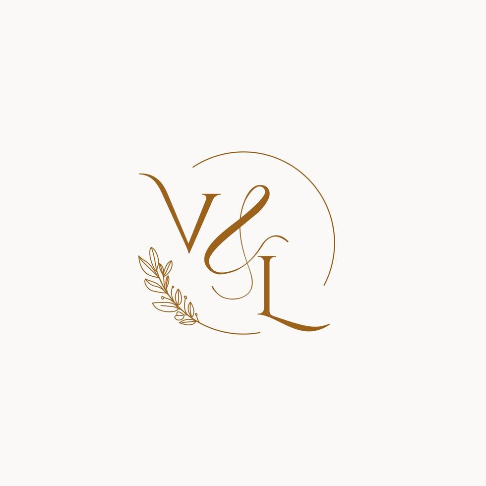 vl logotipo inicial do monograma do casamento vetor