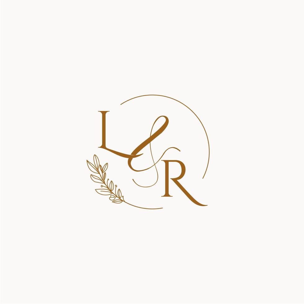 lr logotipo inicial do monograma de casamento vetor