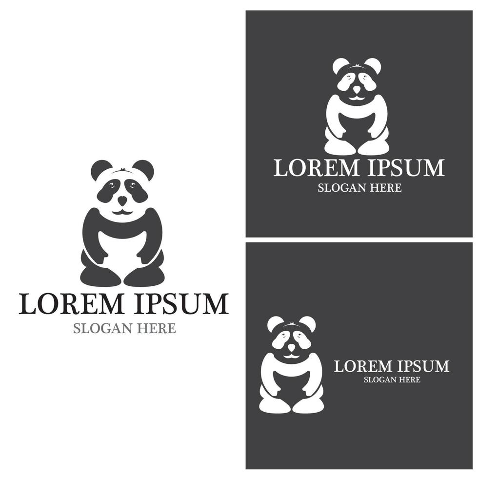 ilustração de modelo de vetor de logotipo de panda fofo