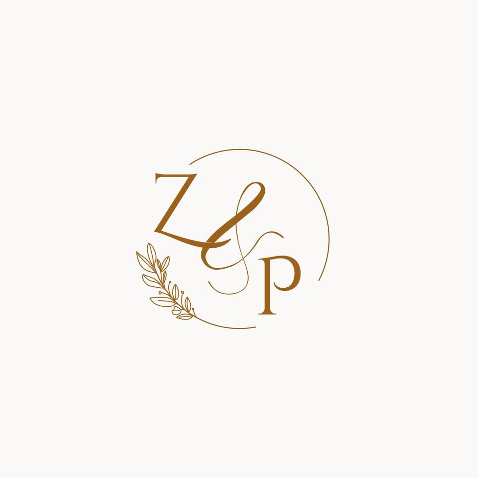 zp logotipo inicial do monograma de casamento vetor