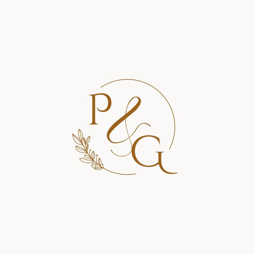 pg logotipo inicial do monograma do casamento vetor