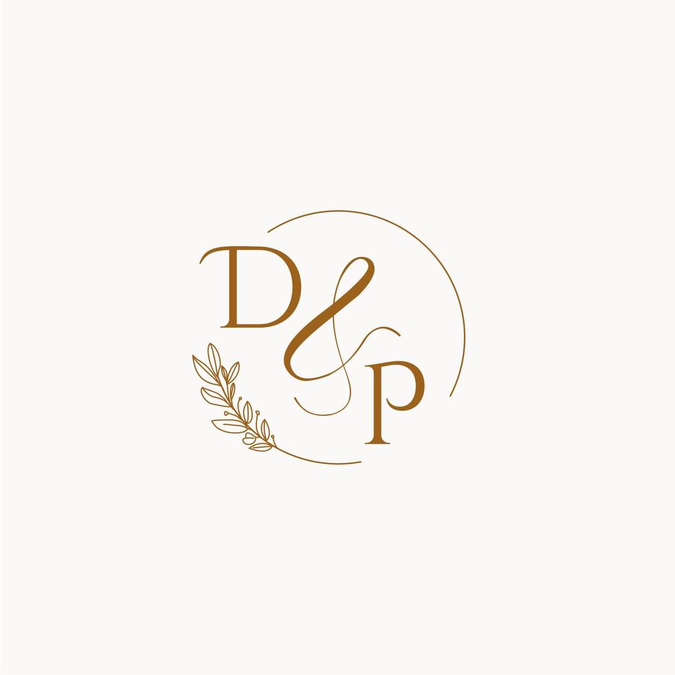 dp logotipo inicial do monograma de casamento vetor