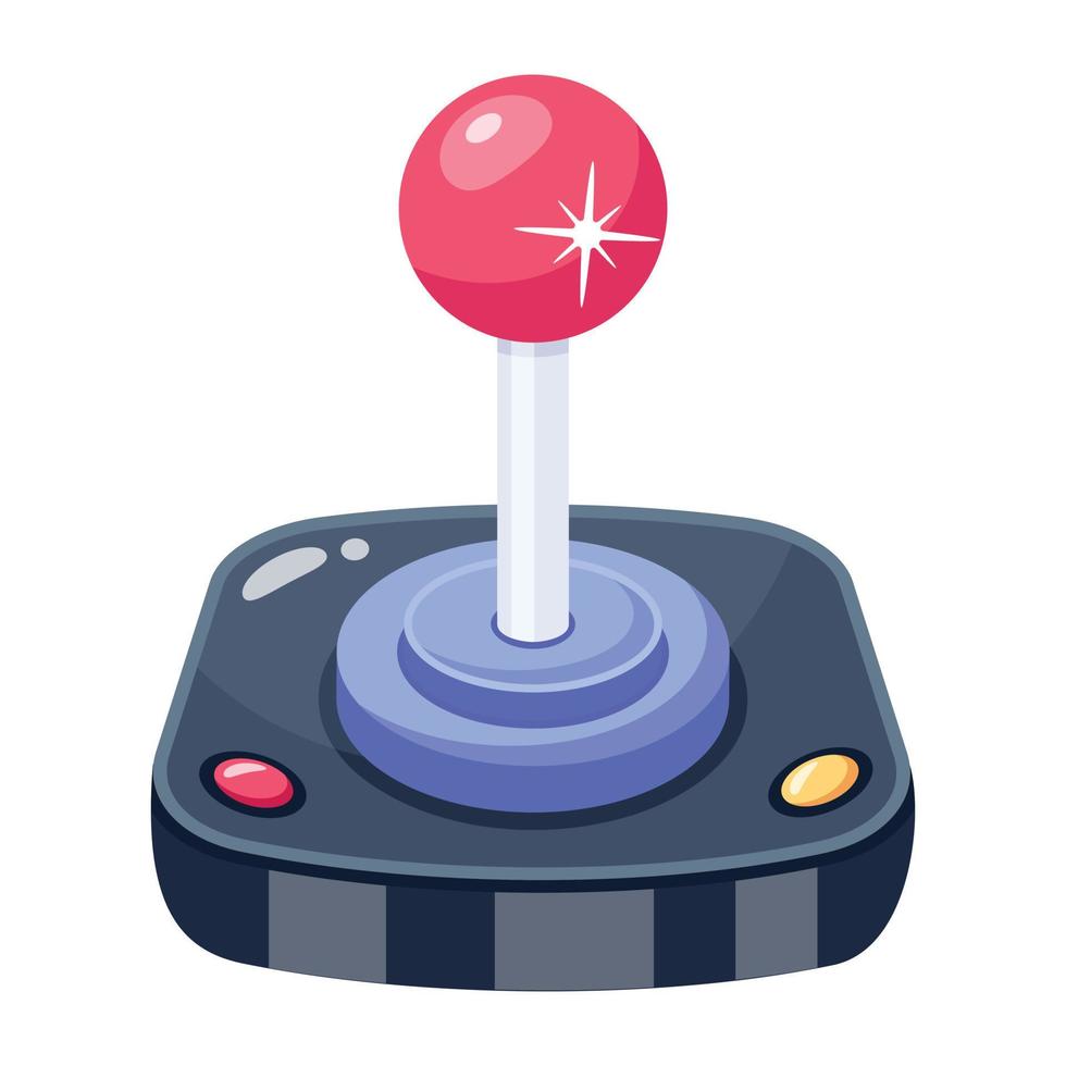 joystick, ícone plano do controlador de videogame vetor