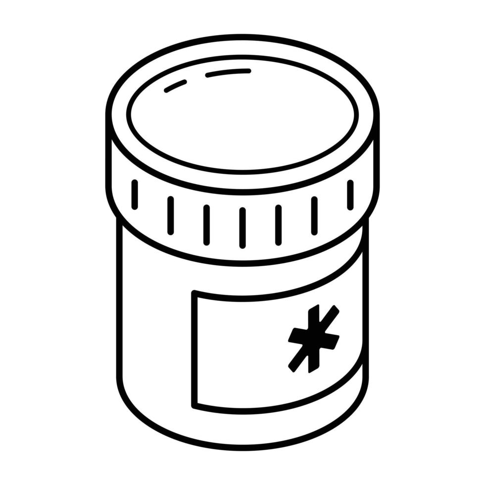 verifique este ícone isométrico de frasco de remédio vetor