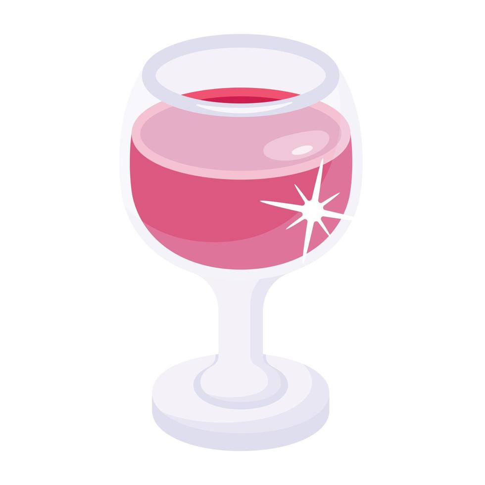 ícone plano na moda de um vinho vetor