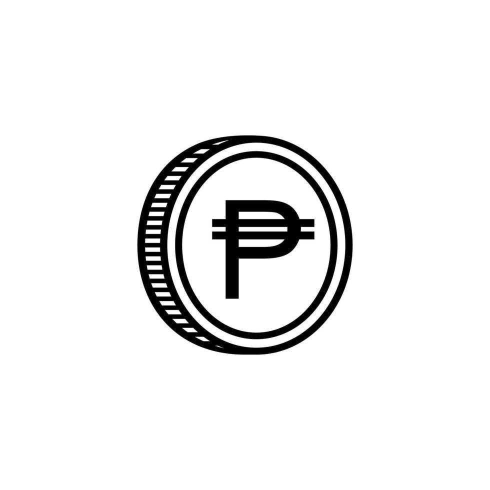 símbolo de ícone de moeda filipina. php, moedas de peso filipino. ilustração vetorial vetor