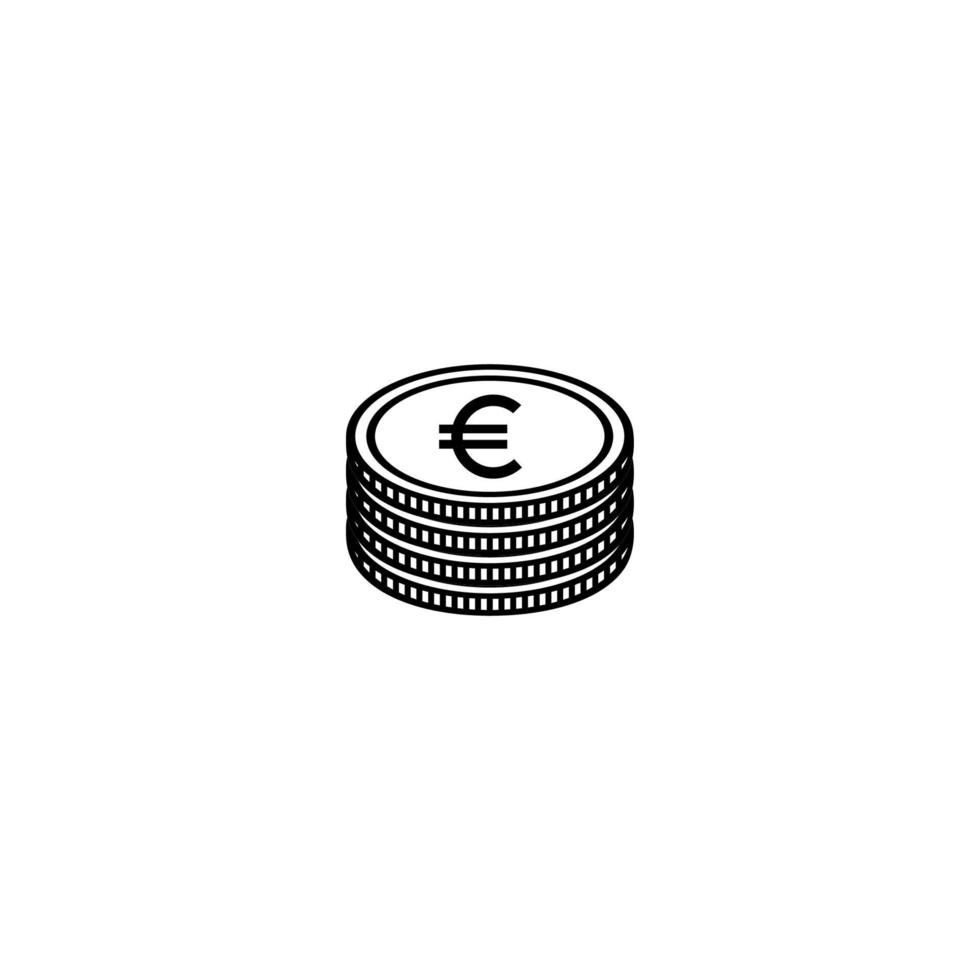 pilha de dinheiro euro, pilha de símbolo de ícone de dinheiro. ilustração vetorial vetor