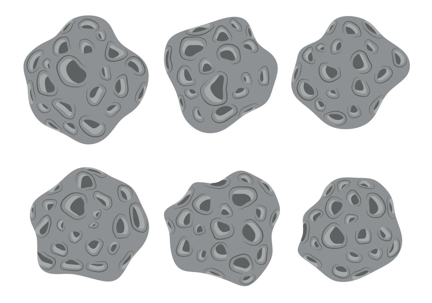 conjunto de rochas de meteorito. ilustração vetorial vetor