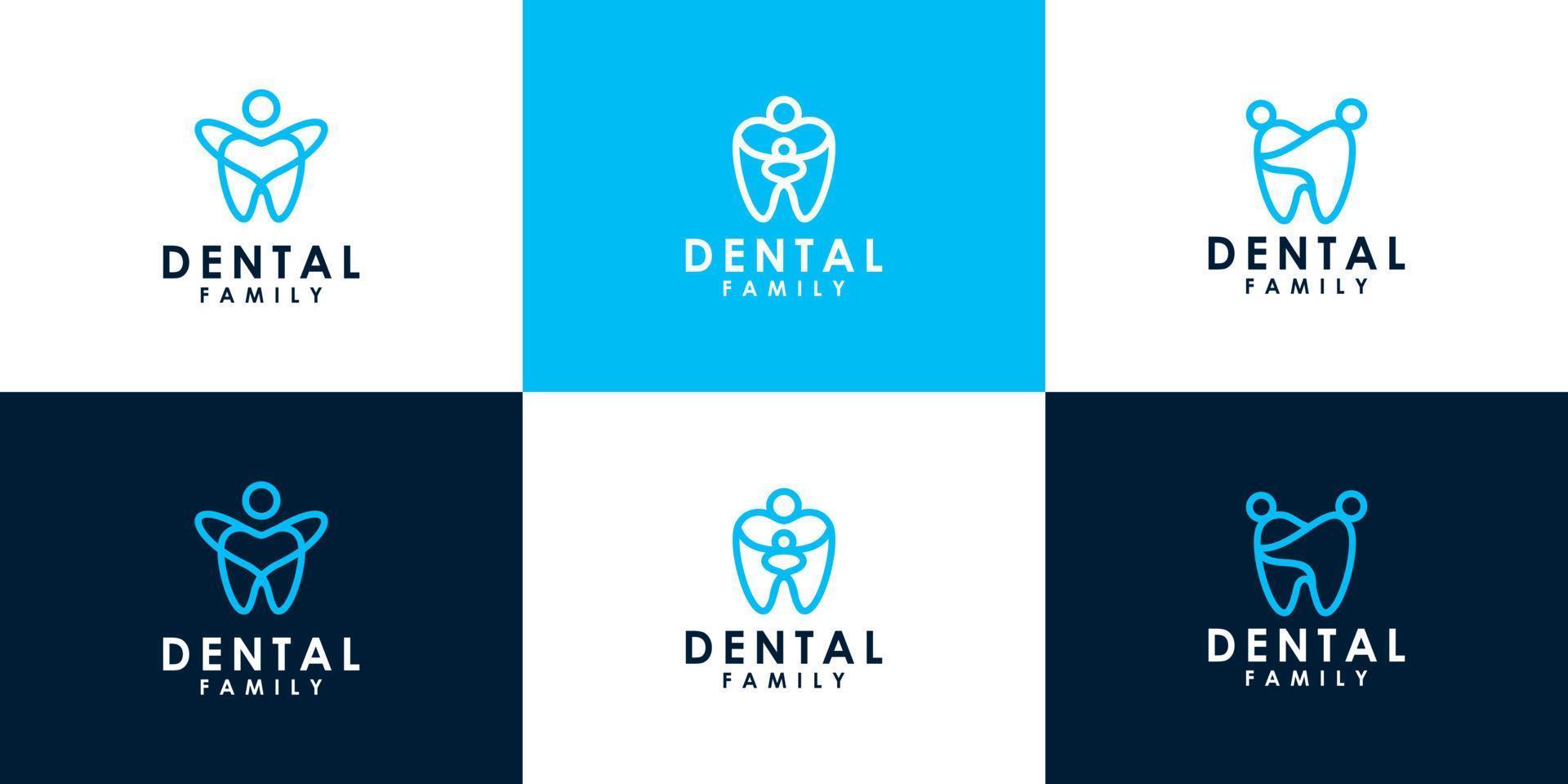 coleção de logotipo de atendimento odontológico logotipo de família vetor