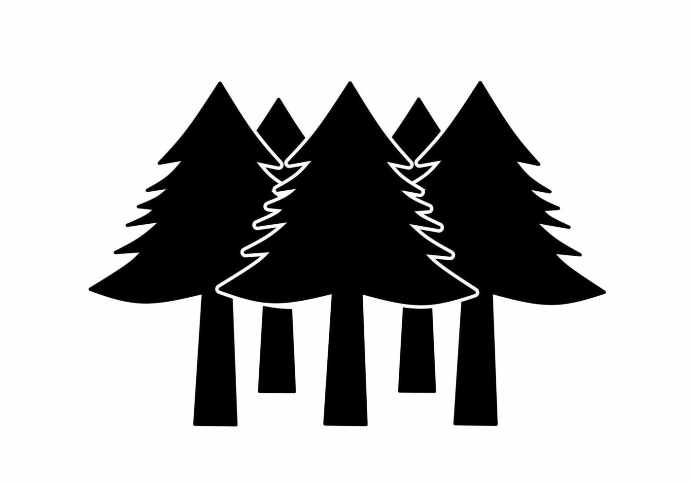 ícone de floresta de pinheiros isolado no fundo branco vetor