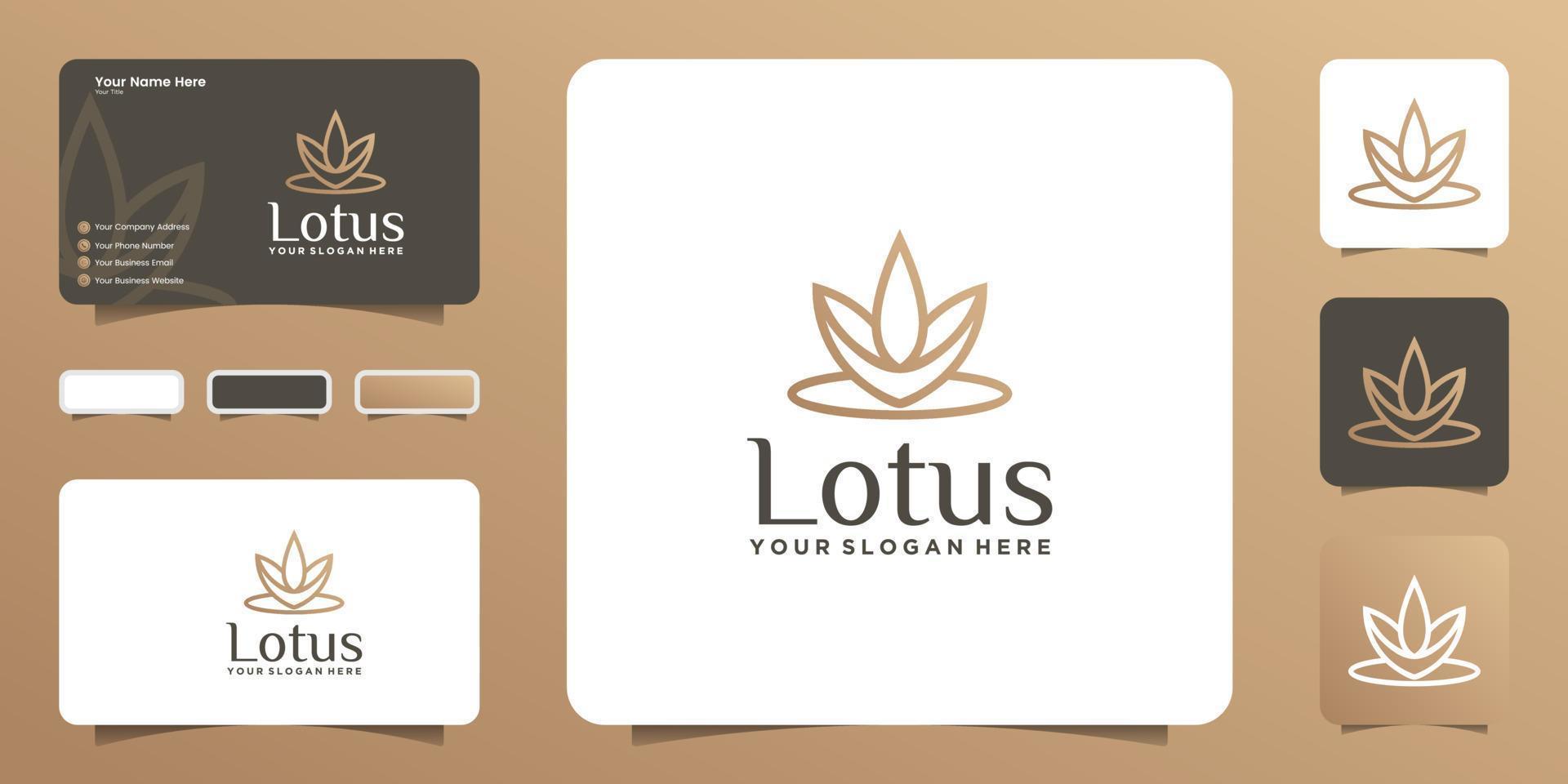 inspiração de design de logotipo de flor de lótus para lojas de spa, beleza e flores vetor