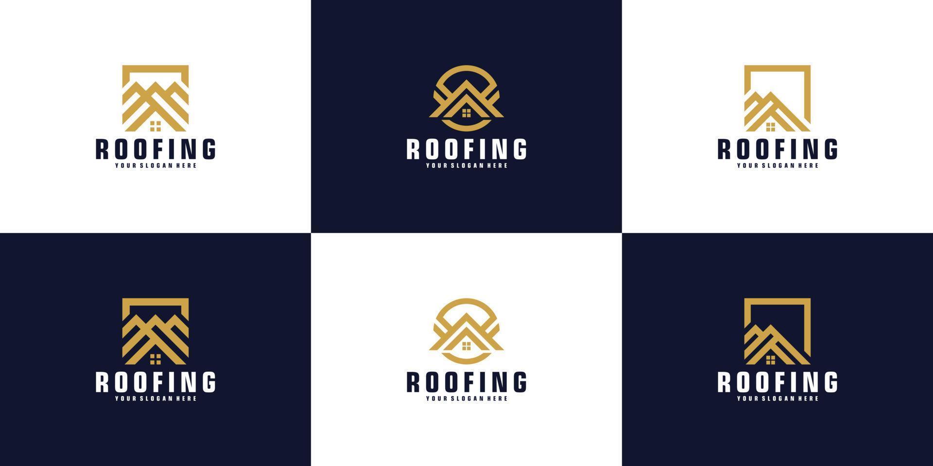 coleção de inspiração de design de logotipo de telhado de casa vetor