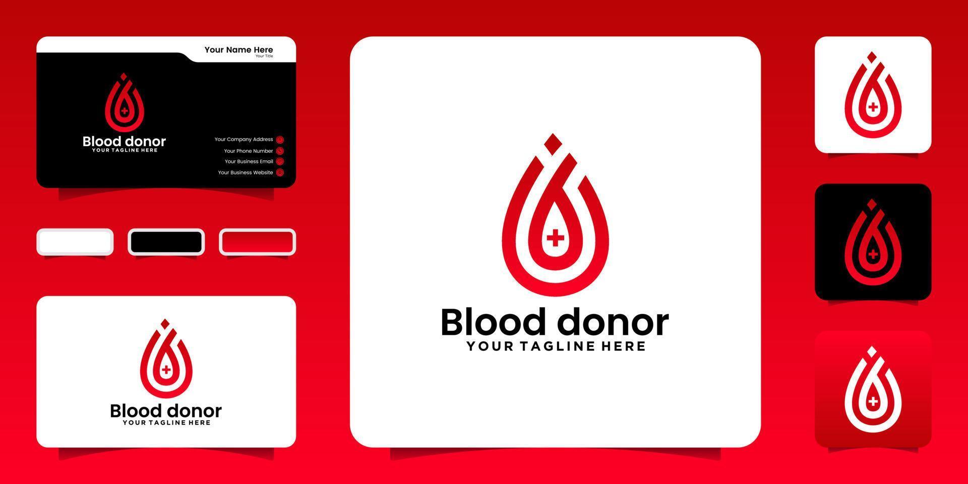 inspiração de logotipo de doação de sangue com gota de sangue na forma da letra b vetor