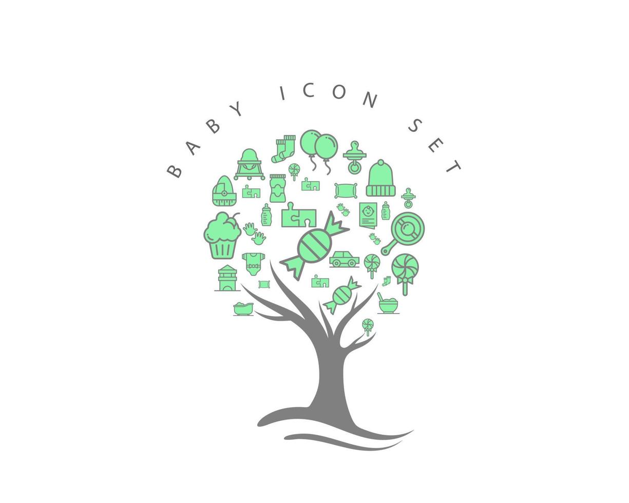 ícone de bebê em fundo branco vetor