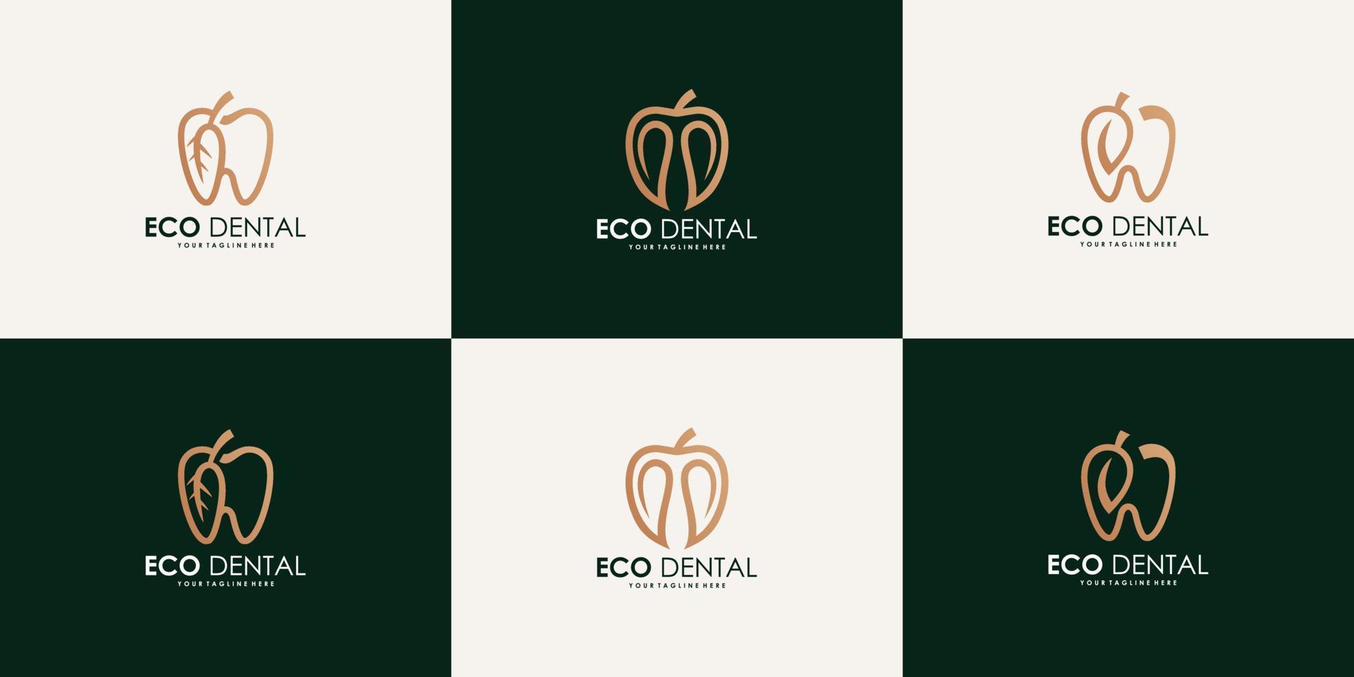 coleção de design de logotipo abstrato de dentes naturais vetor