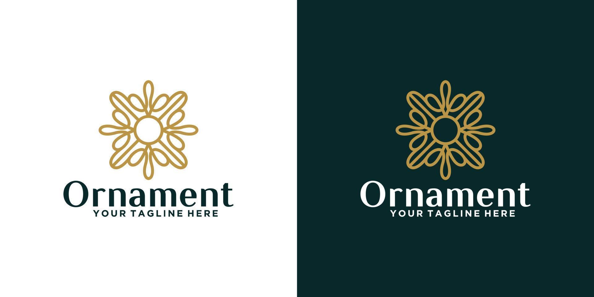 logotipo de design de ornamento floral de luxo e inspiração de cartão de visita vetor