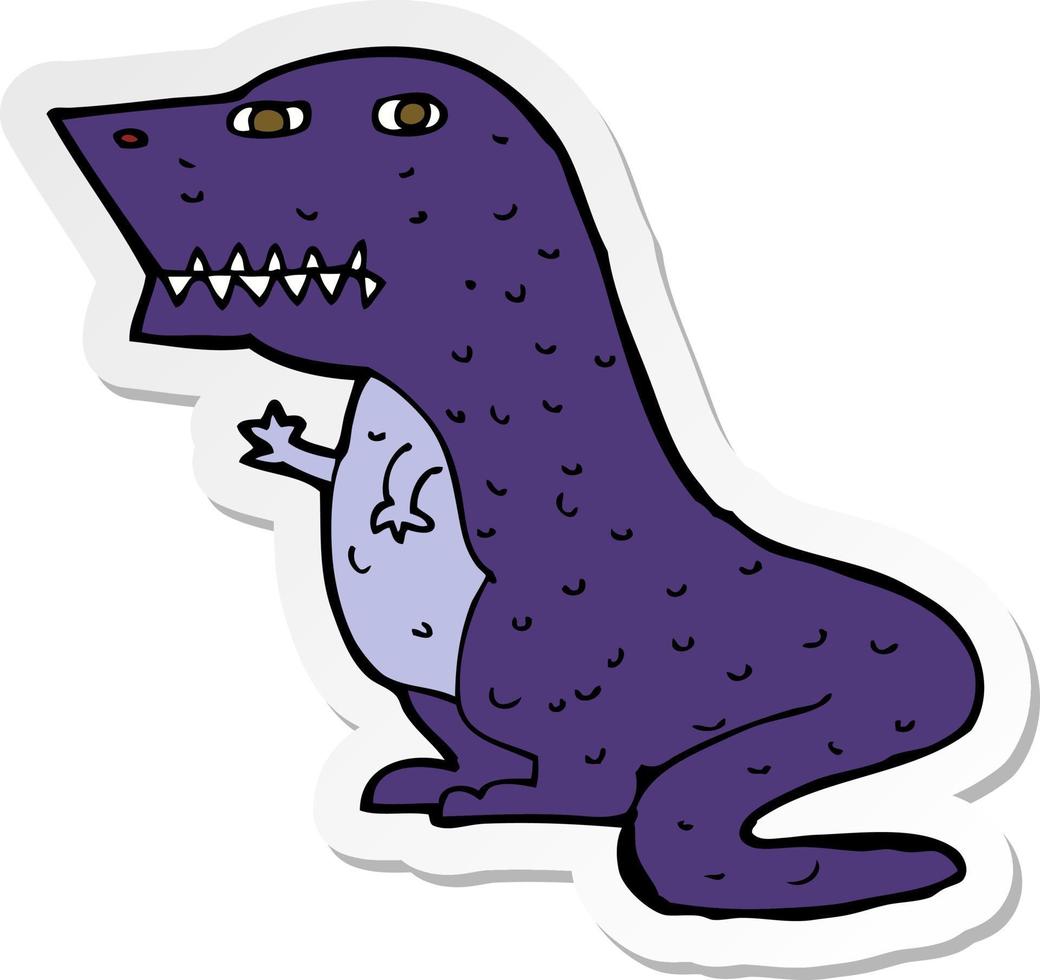 adesivo de um dinossauro de desenho animado vetor