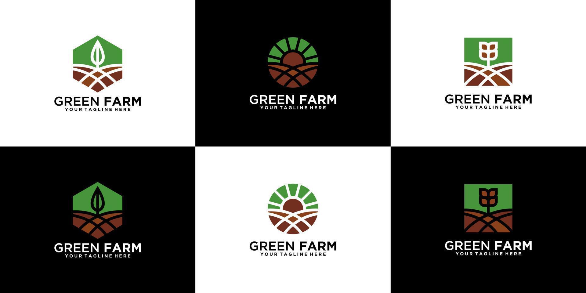 coleção de logotipo criativo agrícola vetor