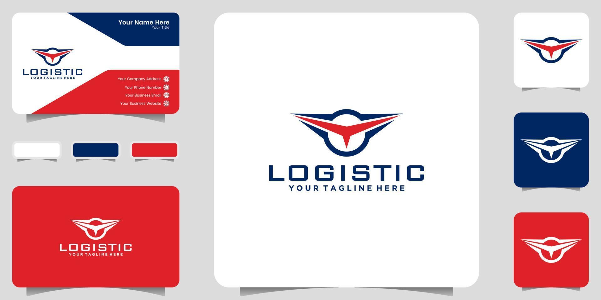 inspiração de design de logotipo simples para logística, envio de mercadorias para distribuição vetor