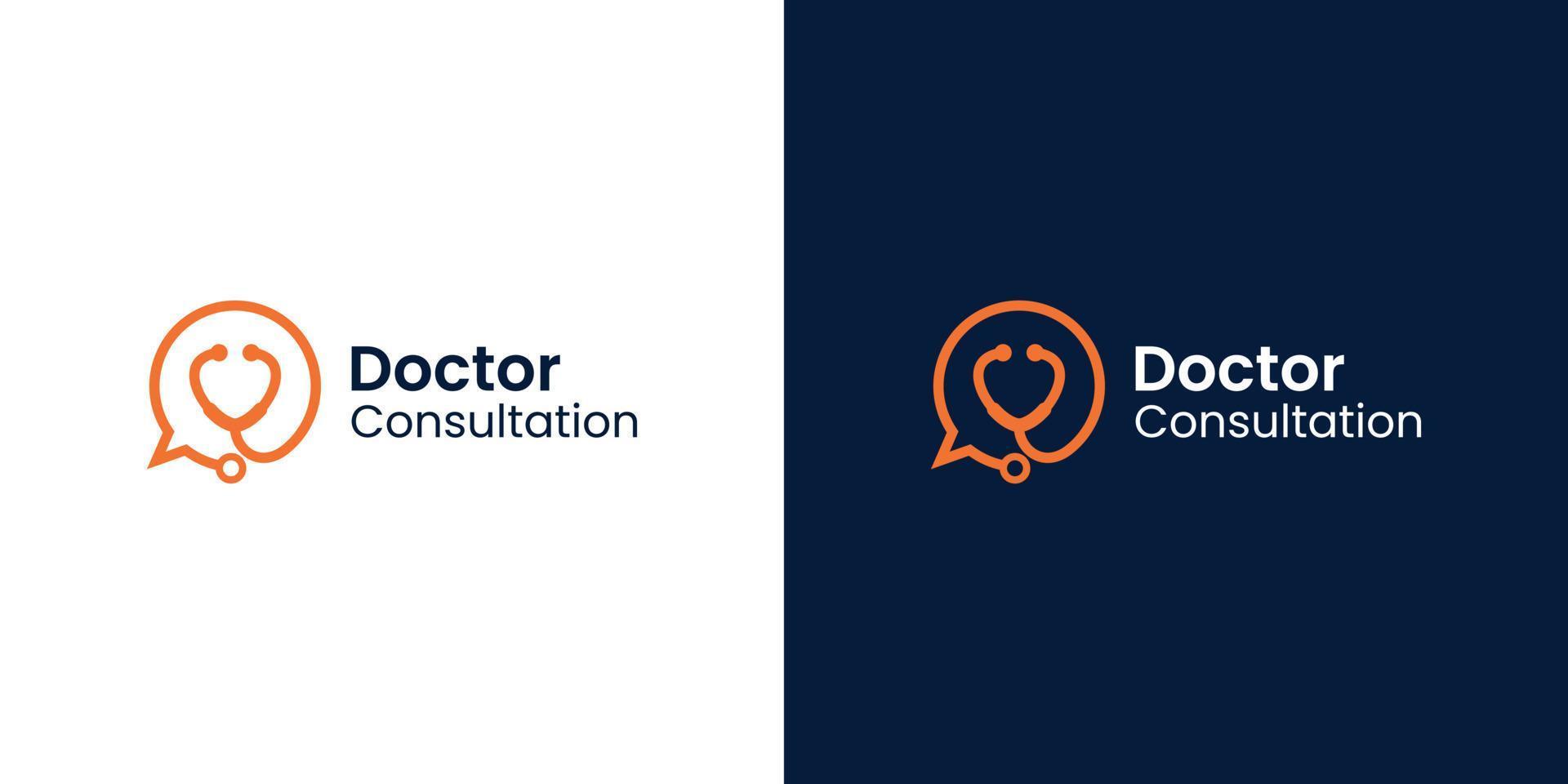 inspiração de design de logotipo moderno, consulta médica, conversa médica vetor