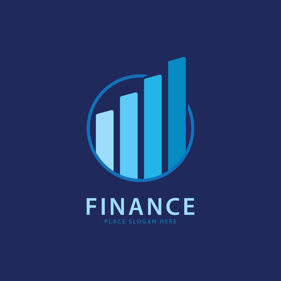 ícone de vetor de modelo de design de logotipo de gráfico financeiro círculo, logotipo de ilustração simples para empresa financeira. fundo gradiente azul