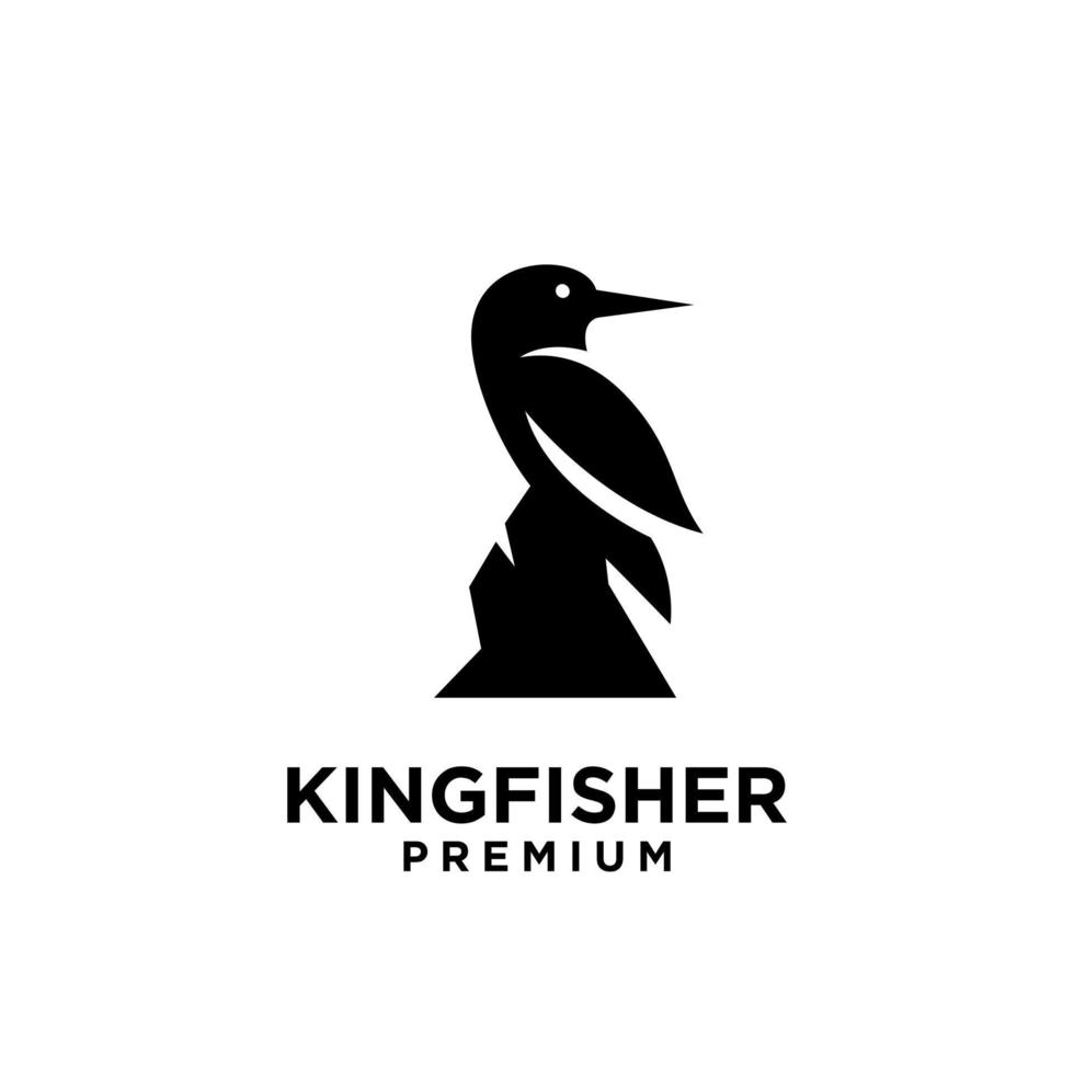 design de vetor de logotipo de linha martim-pescador