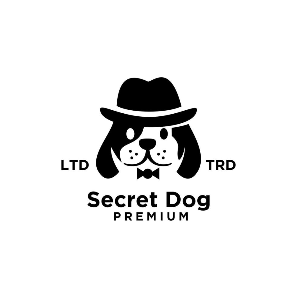 design de logotipo de cachorro secreto vetor