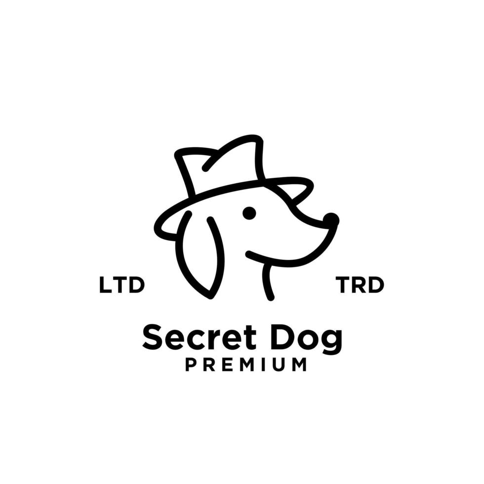 design de logotipo de linha de cachorro secreto vetor