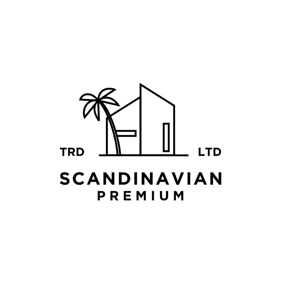 design de logotipo de vetor de casa escandinava